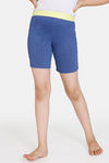 Rosaline Girls Knit Poly Shorts - Sodalite Blue — thumbnail 2